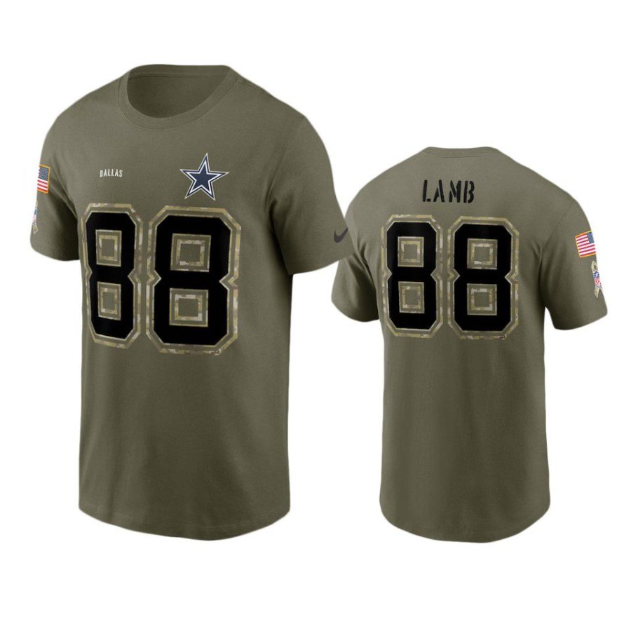 cowboys ceedee lamb olive 2022 salute to service t shirt