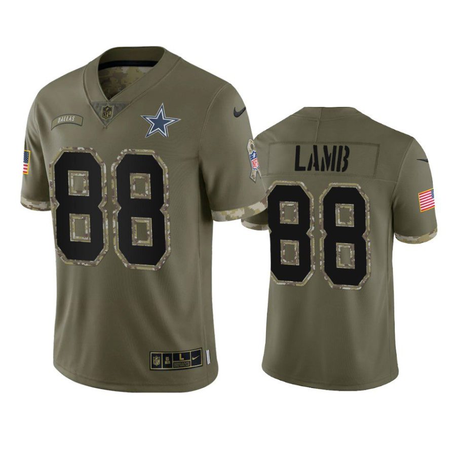 cowboys ceedee lamb olive limited 2022 salute to service jersey