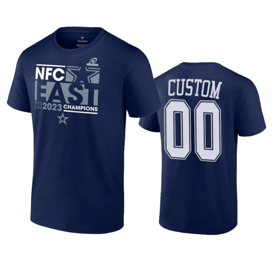 cowboys custom navy 2023 nfc east division champions conquer t shirt