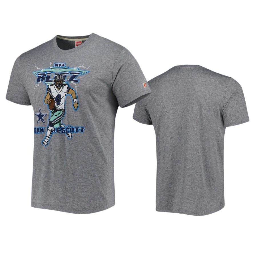 cowboys dak prescott gray nfl blitz homage t shirt