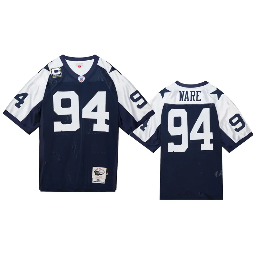 cowboys demarcus ware navy 2011 throwback retired player jersey