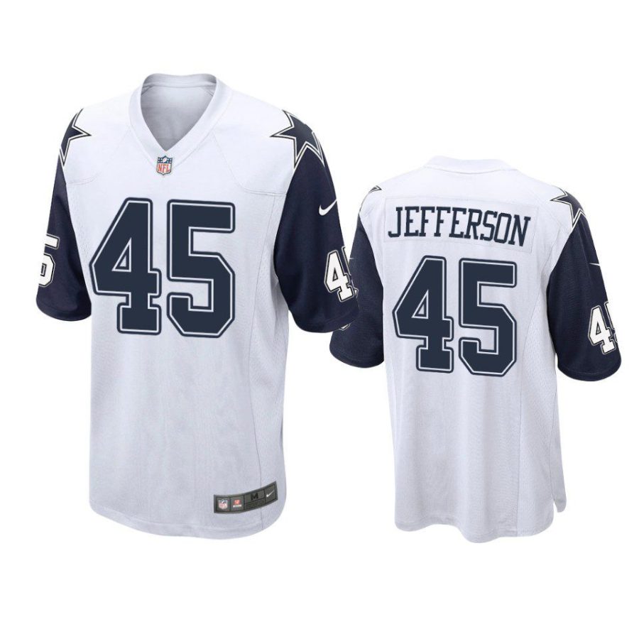 cowboys malik jefferson alternate game white jersey