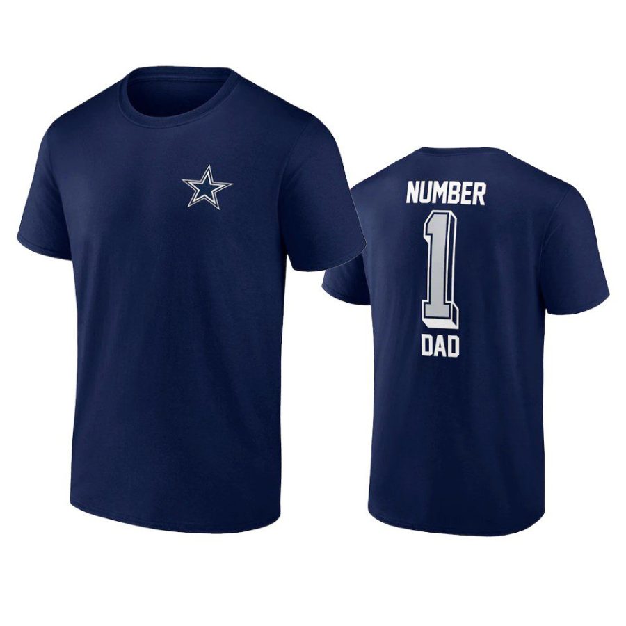 cowboys navy fathers day number one dad t shirt