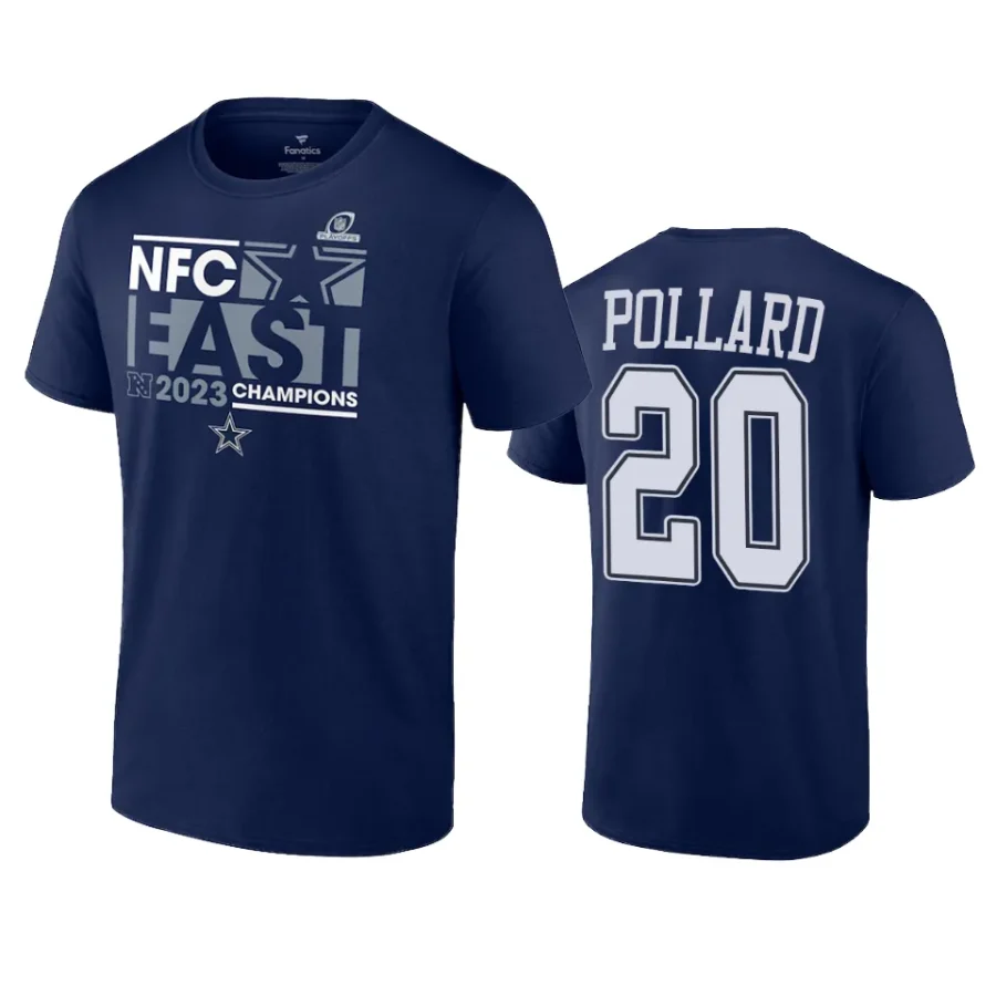 cowboys tony pollard navy 2023 nfc east division champions conquer t shirt