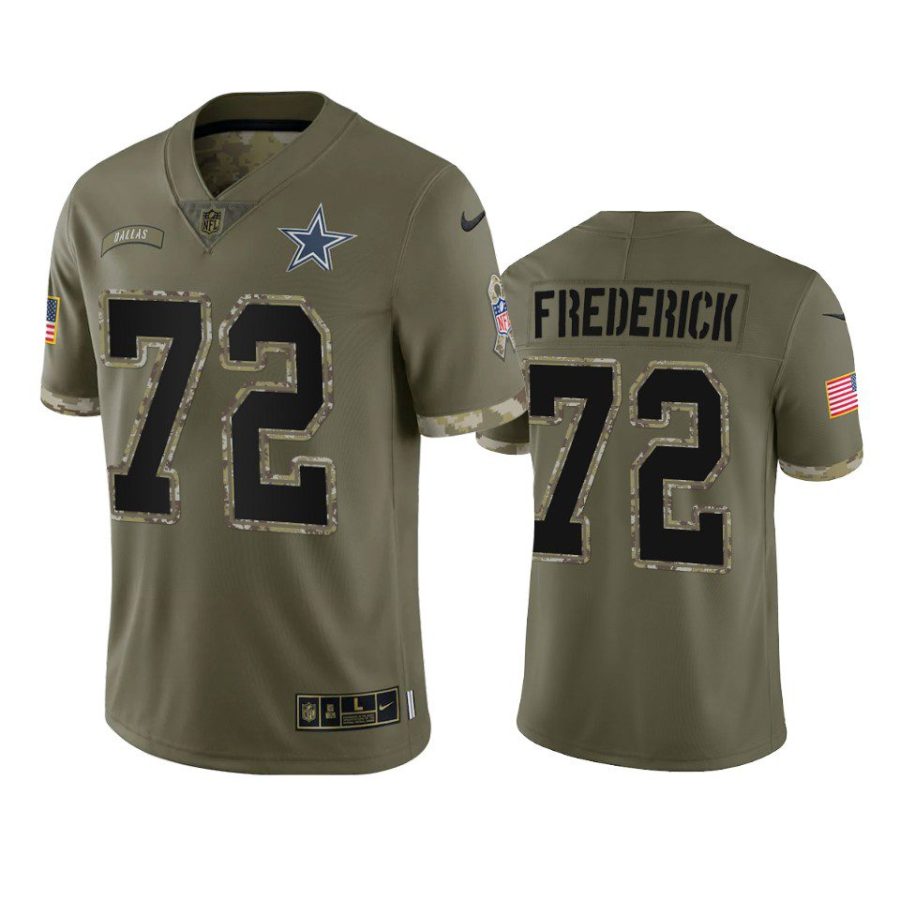 cowboys travis frederick olive limited 2022 salute to service jersey