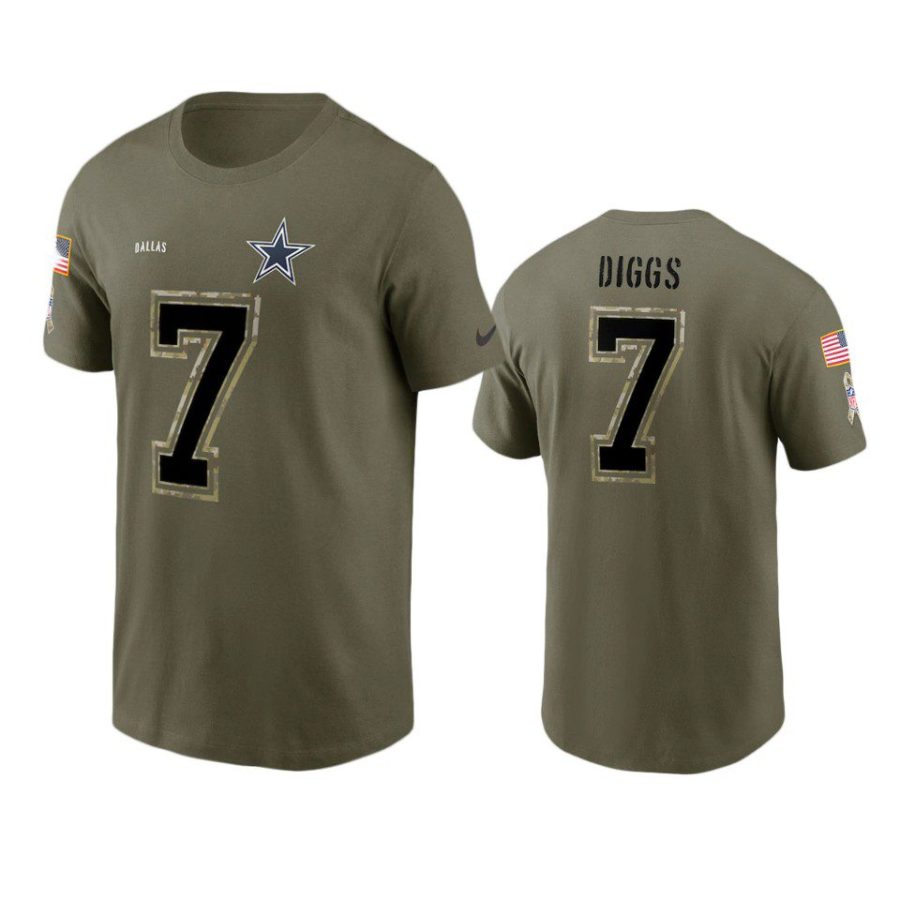 cowboys trevon diggs olive 2022 salute to service t shirt