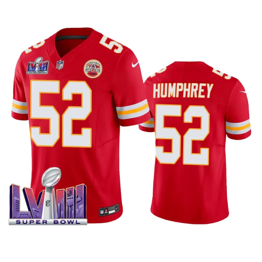 creed humphrey chiefs jersey 2024 red vapor fuse super bowl lviii