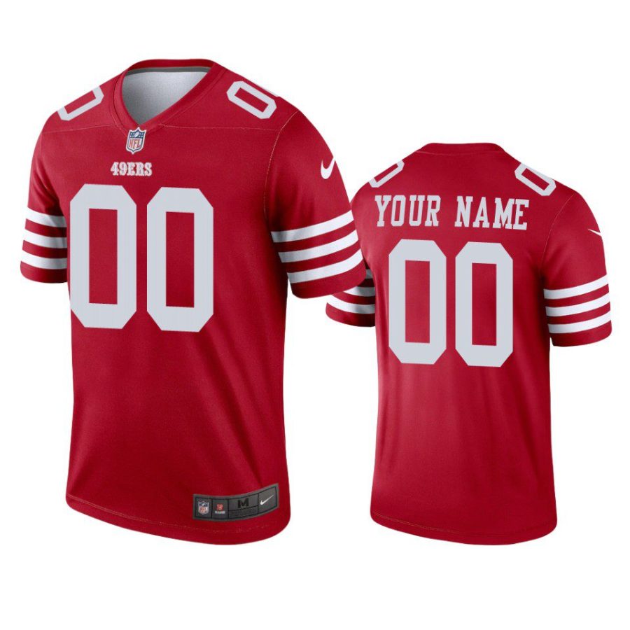 custom 49ers scarlet legend jersey