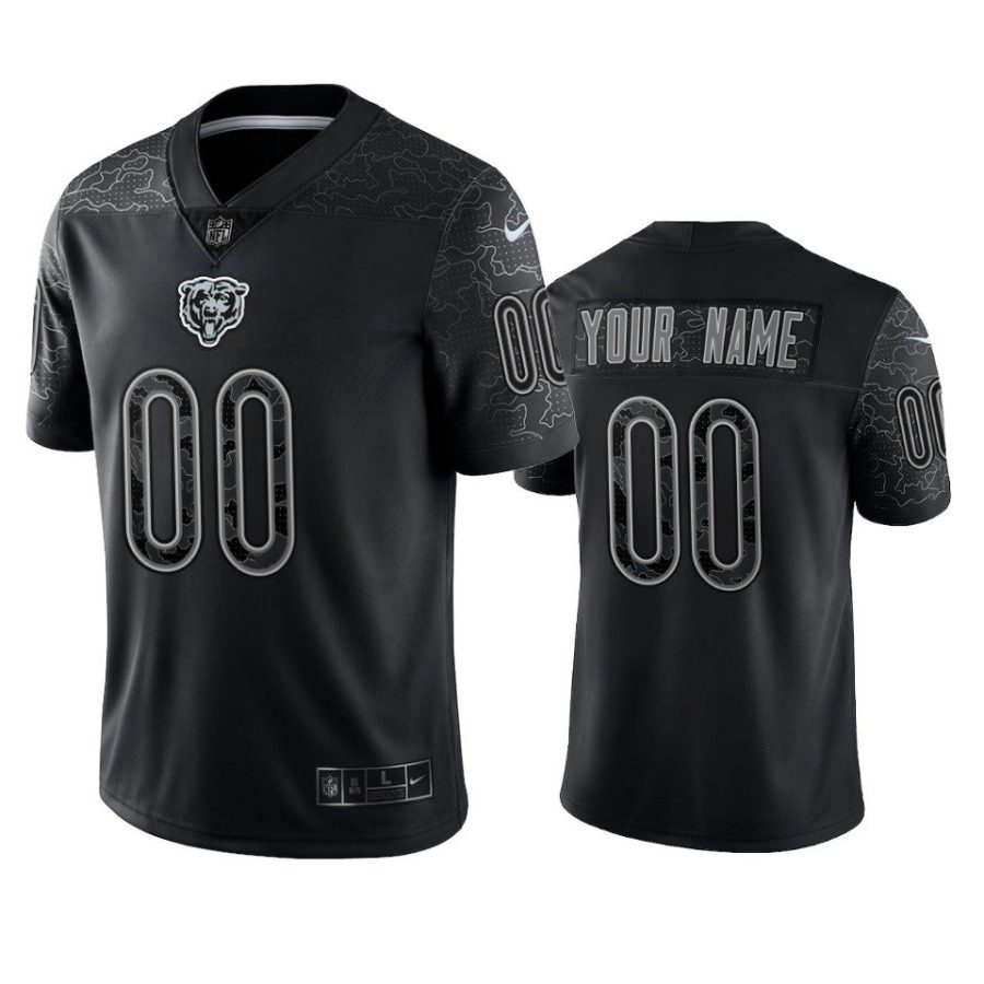 custom bears reflective limited black jersey