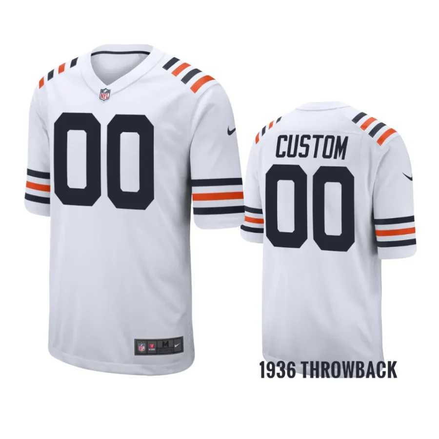 custom bears white 1936 throwback jersey