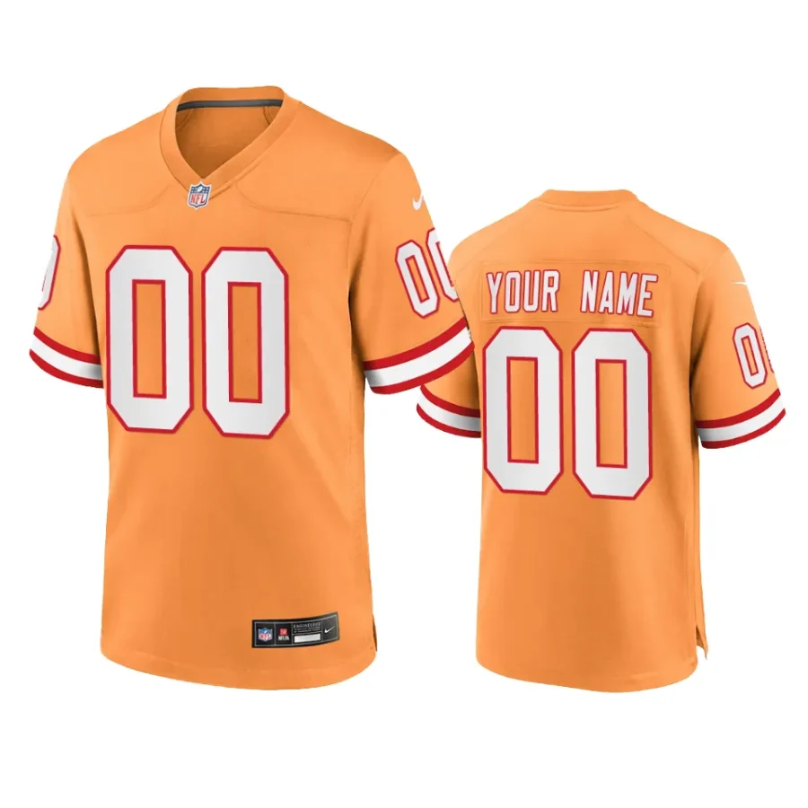 custom buccaneers orange throwback game jersey