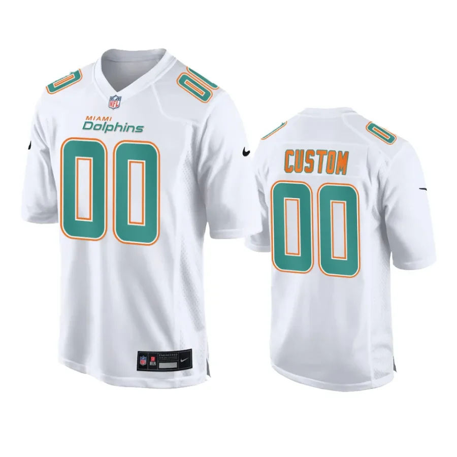 custom dolphins fashion game white jersey