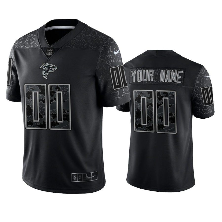 custom falcons reflective limited black jersey