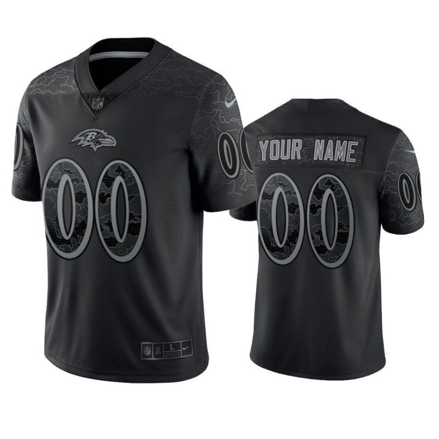 custom ravens reflective limited black jersey