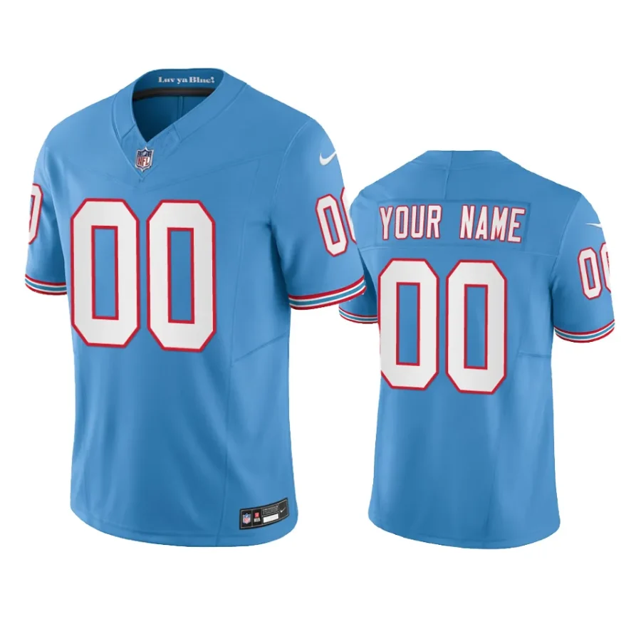 custom titans light blue oilers throwback limited jersey