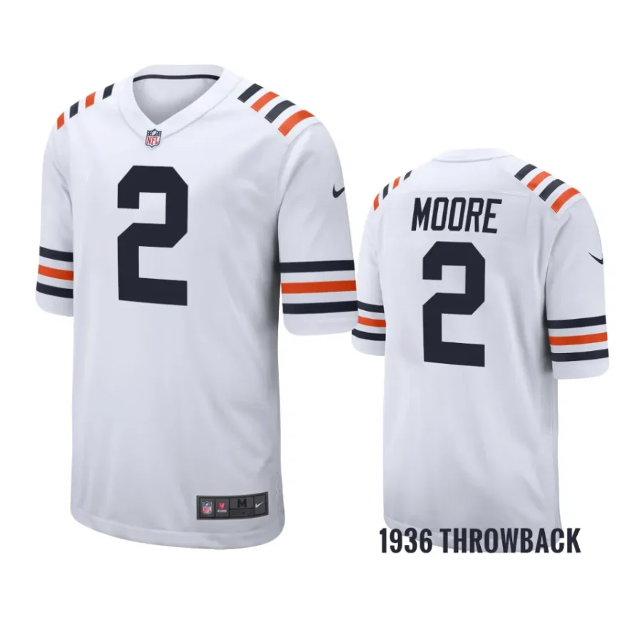 d.j. moore bears white 1936 throwback jersey