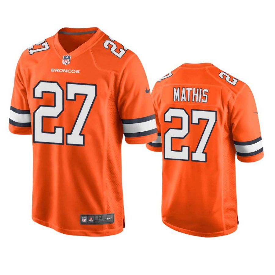 damarri mathis broncos alternate game orange jersey