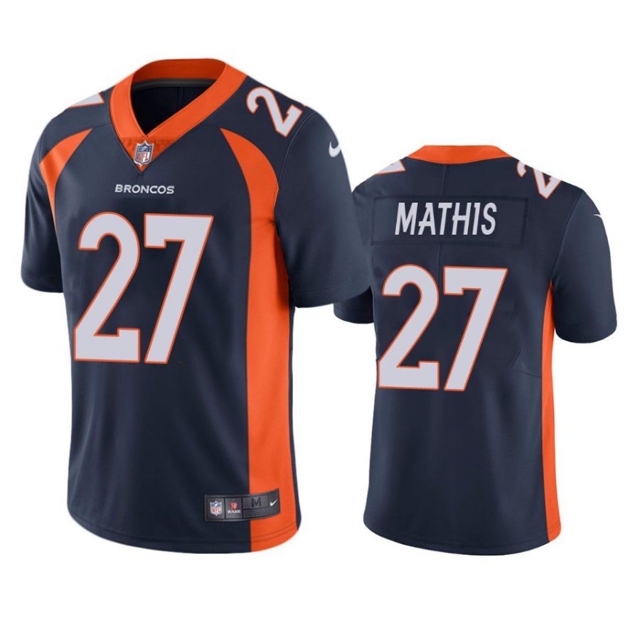 damarri mathis broncos navy vapor jersey