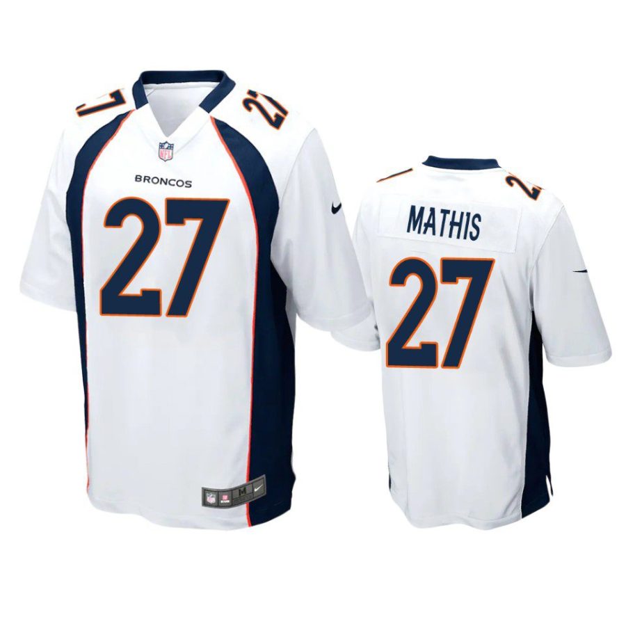 damarri mathis broncos white game jersey