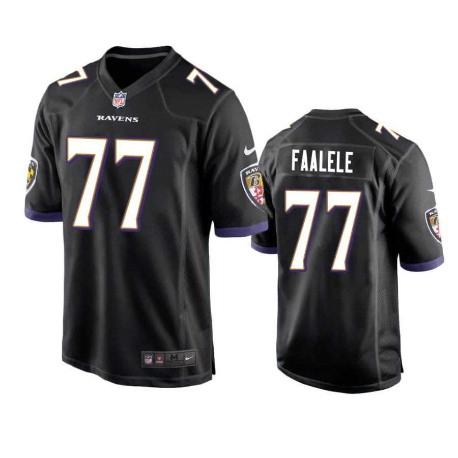 daniel faalele ravens black game jersey