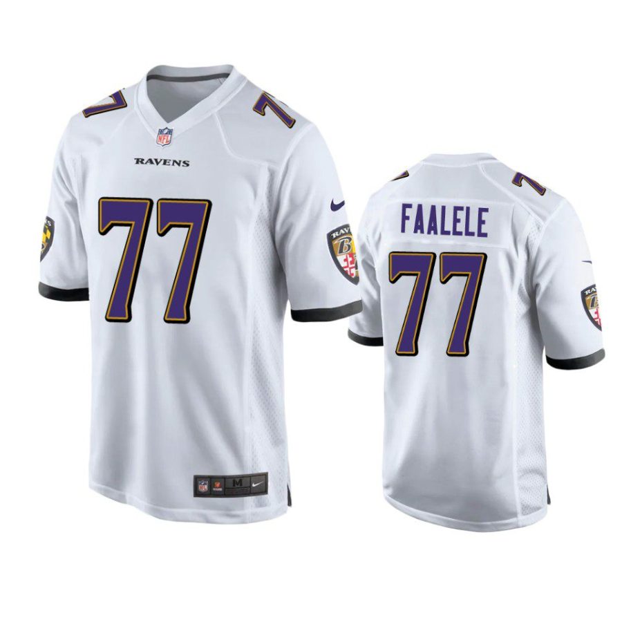 daniel faalele ravens white game jersey