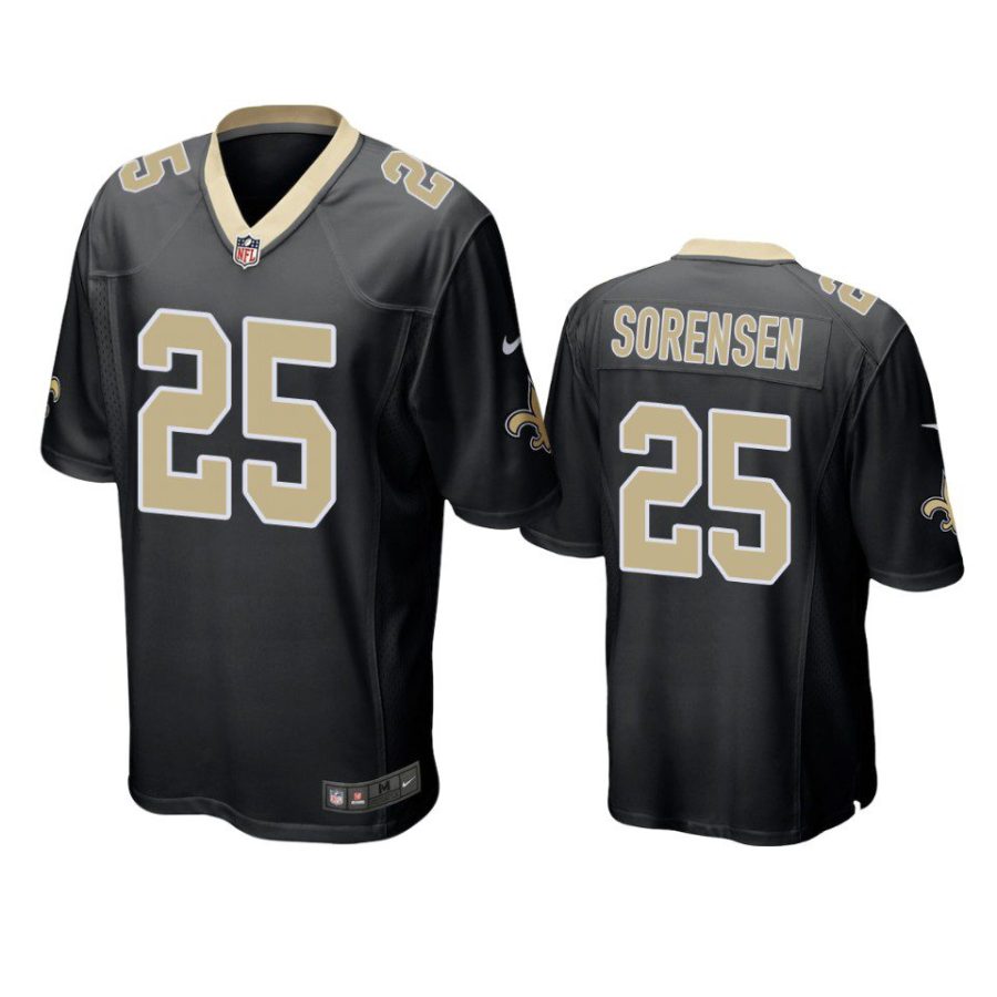 daniel sorensen saints black game jersey