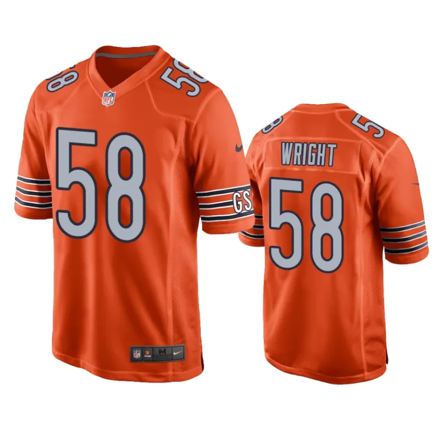 darnell wright bears orange alternate game jersey