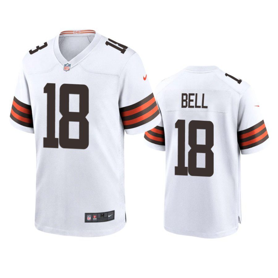 david bell browns white game jersey