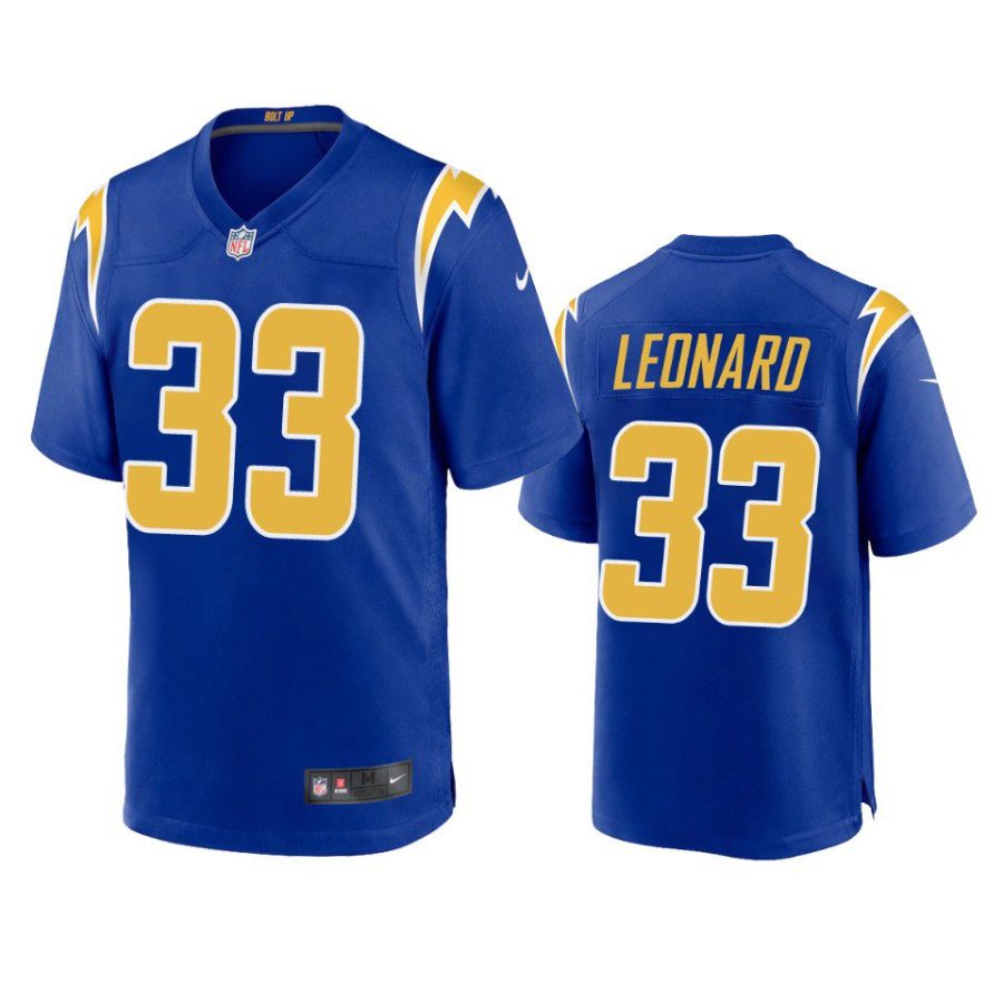 deane leonard chargers royal alternate game jersey