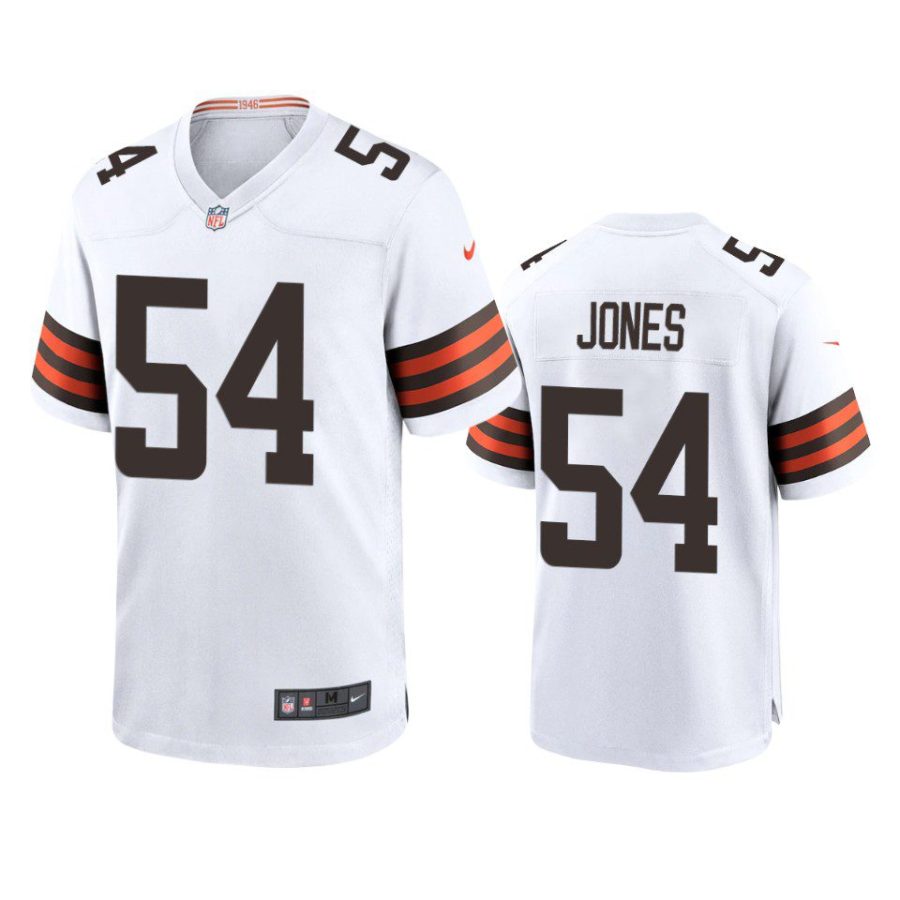 deion jones browns white game jersey