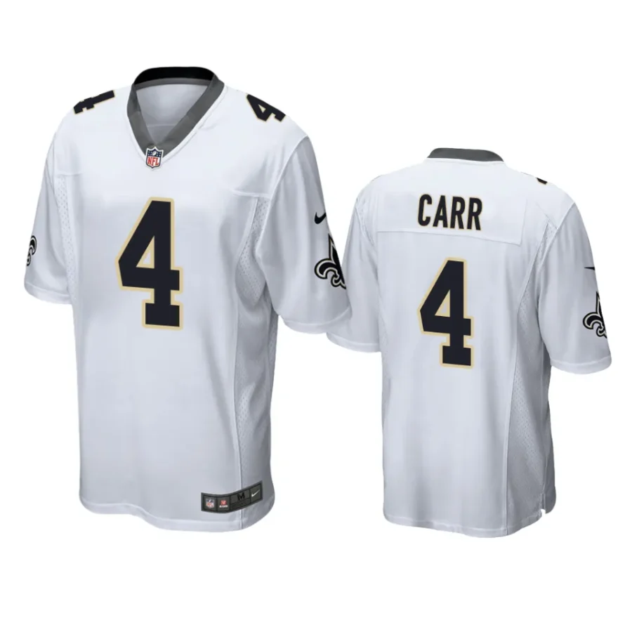 derek carr saints white game jersey