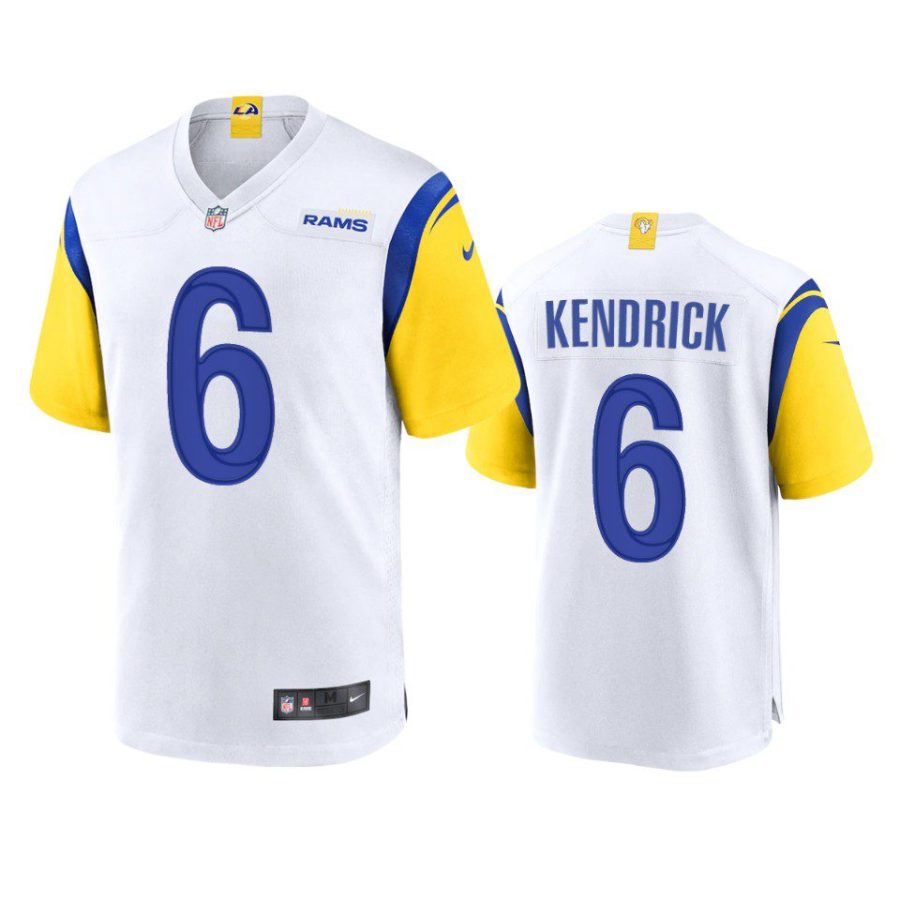 derion kendrick rams white alternate game jersey