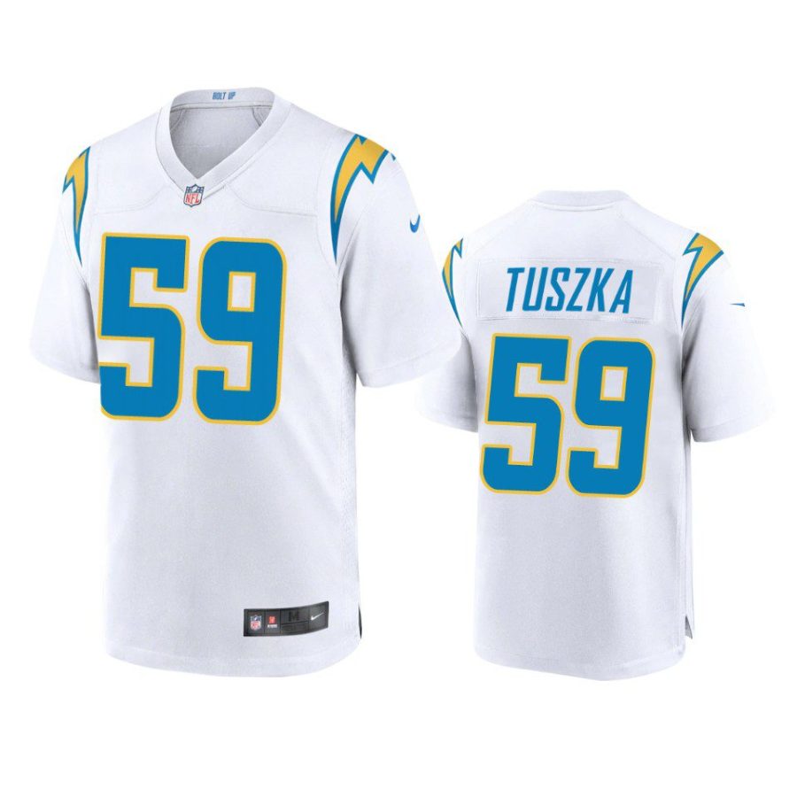 derrek tuszka chargers white game jersey