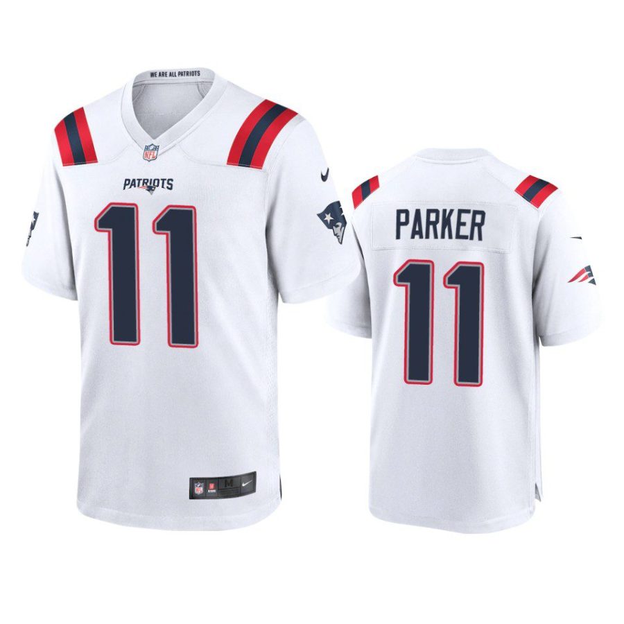 devante parker patriots white game jersey