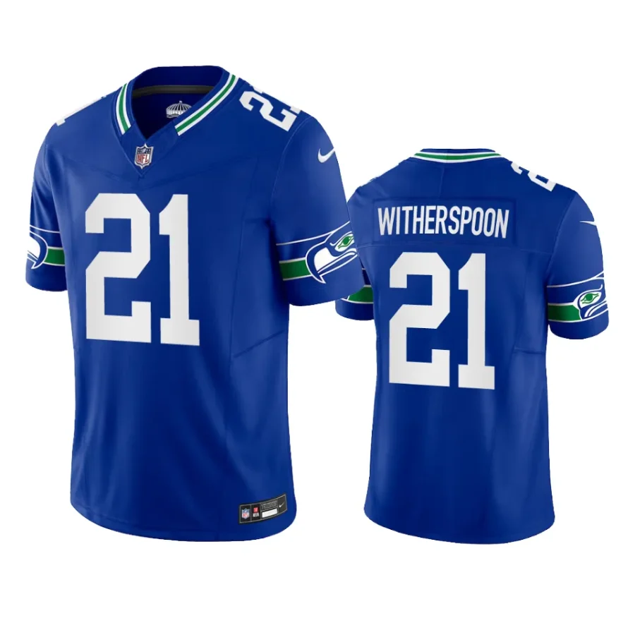 devon witherspoon seahawks throwback f.u.s.e. limited royal jersey