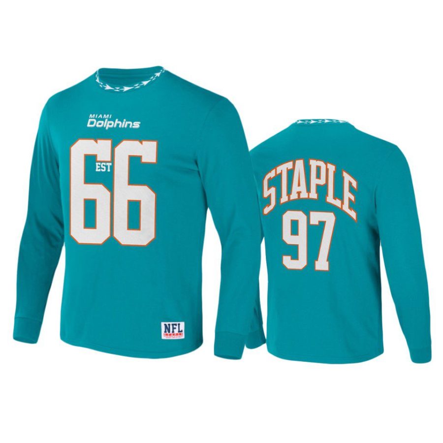 dolphins aqua staple core long sleeve t shirt