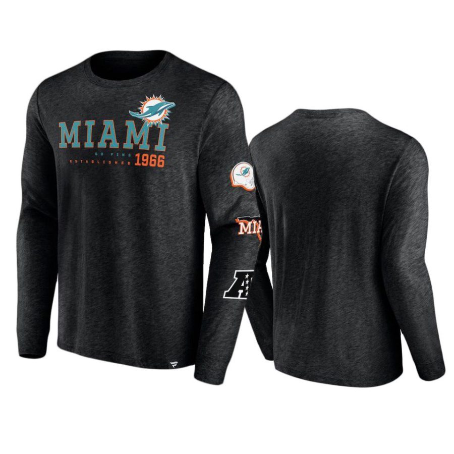 dolphins black high whip pitcher long sleeve t shirt