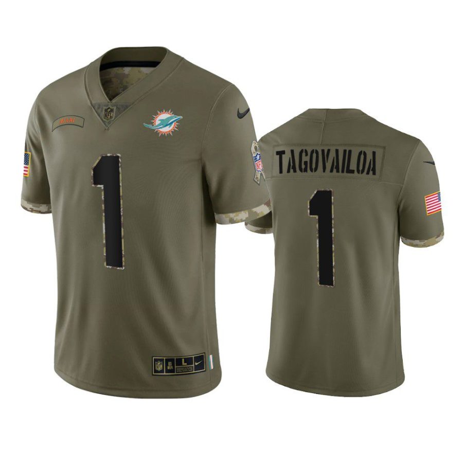 dolphins tua tagovailoa olive limited 2022 salute to service jersey