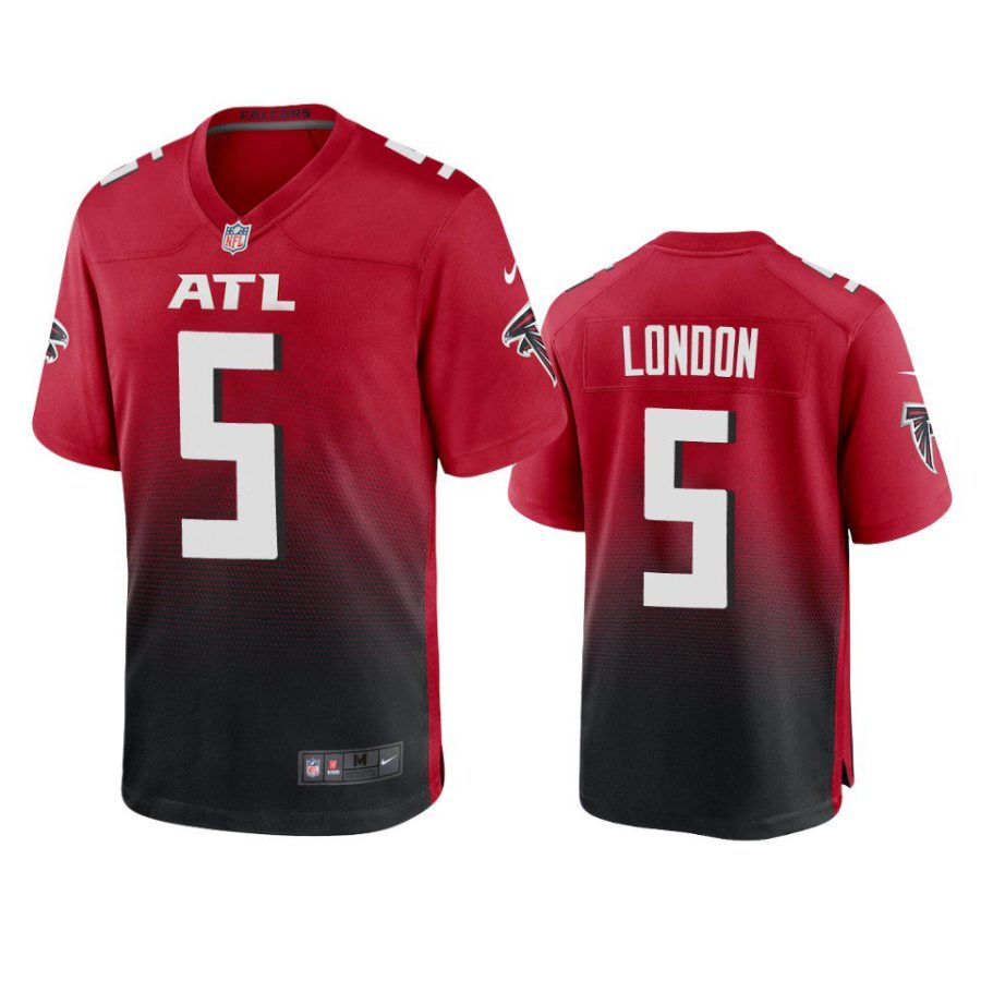 drake london falcons red game jersey