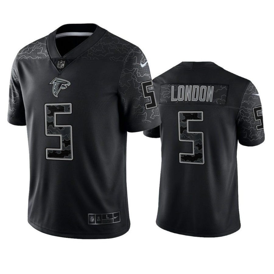 drake london falcons reflective limited black jersey