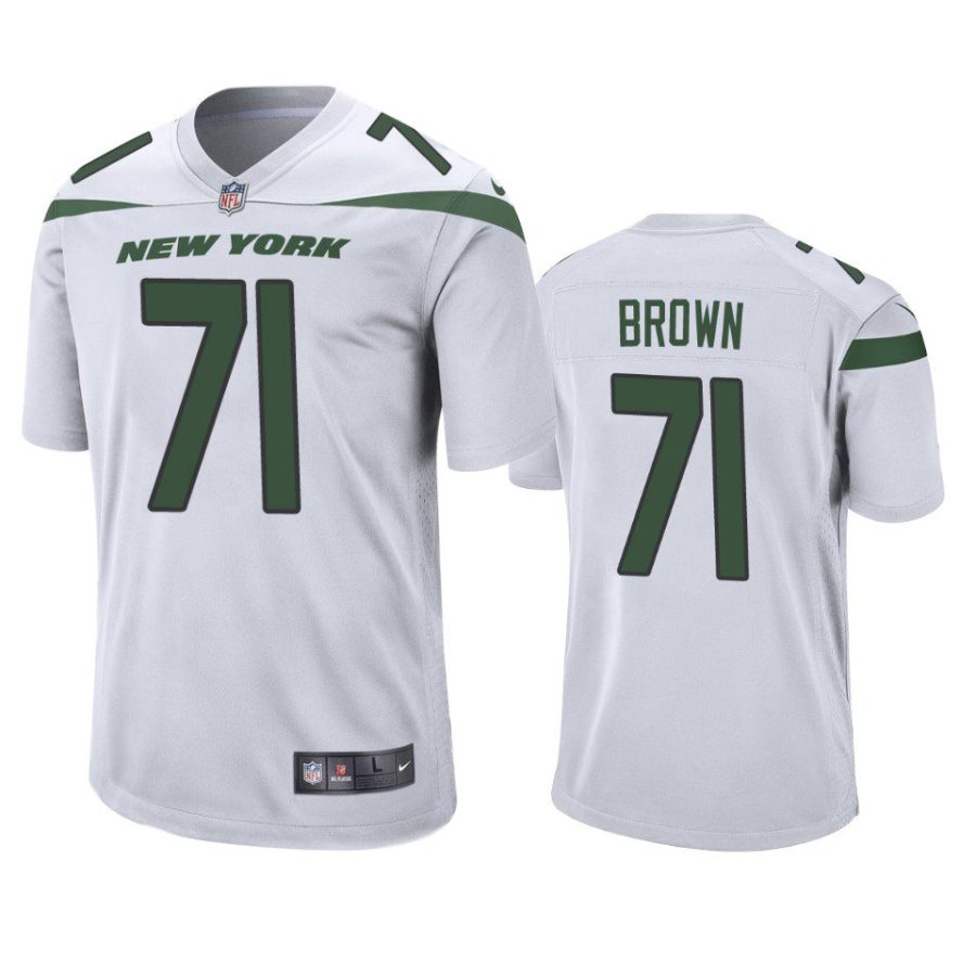 duane brown jets game white jersey