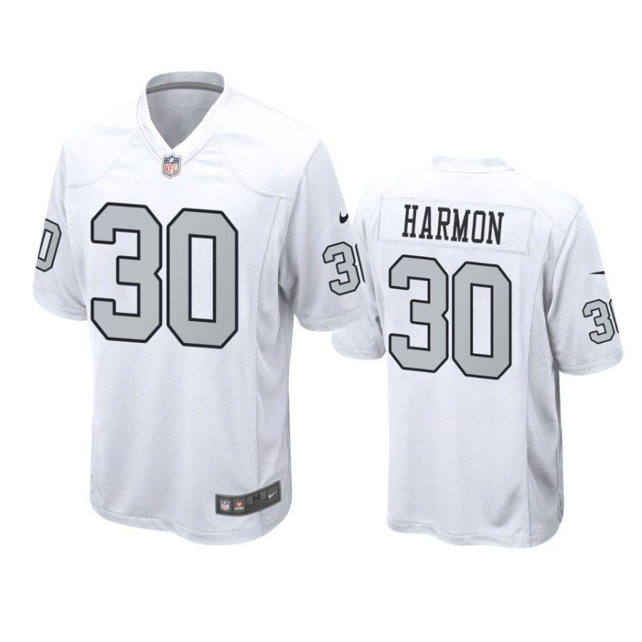 duron harmon raiders white alternate game jersey
