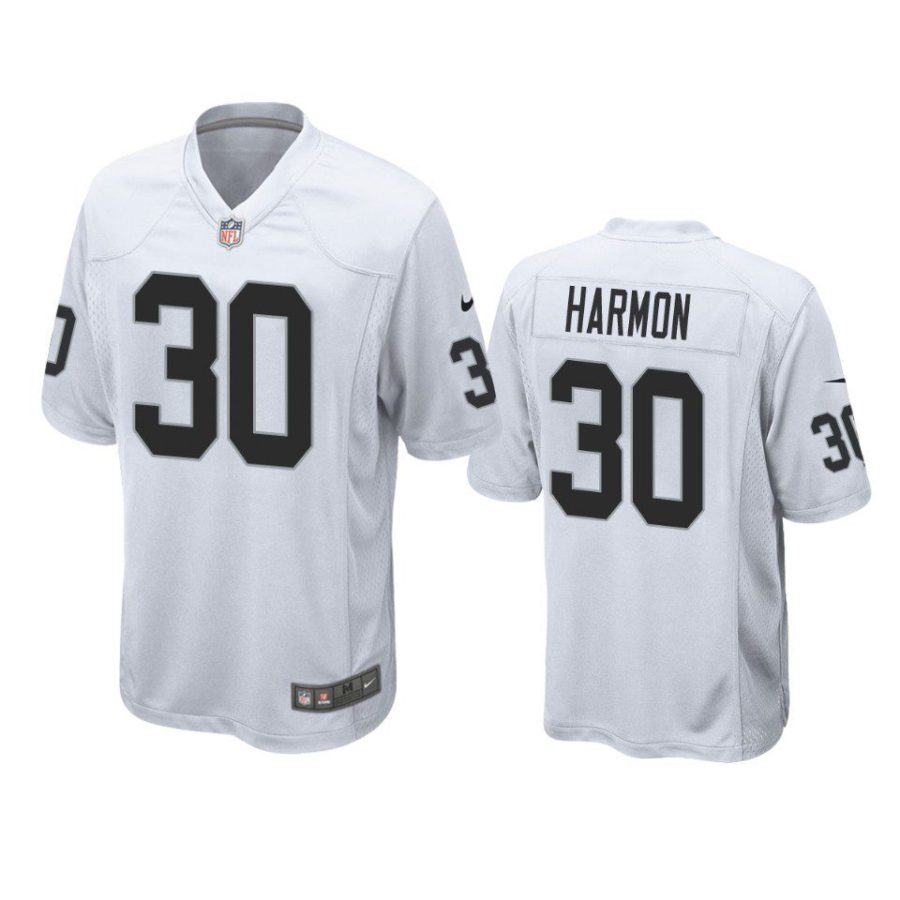 duron harmon raiders white game jersey