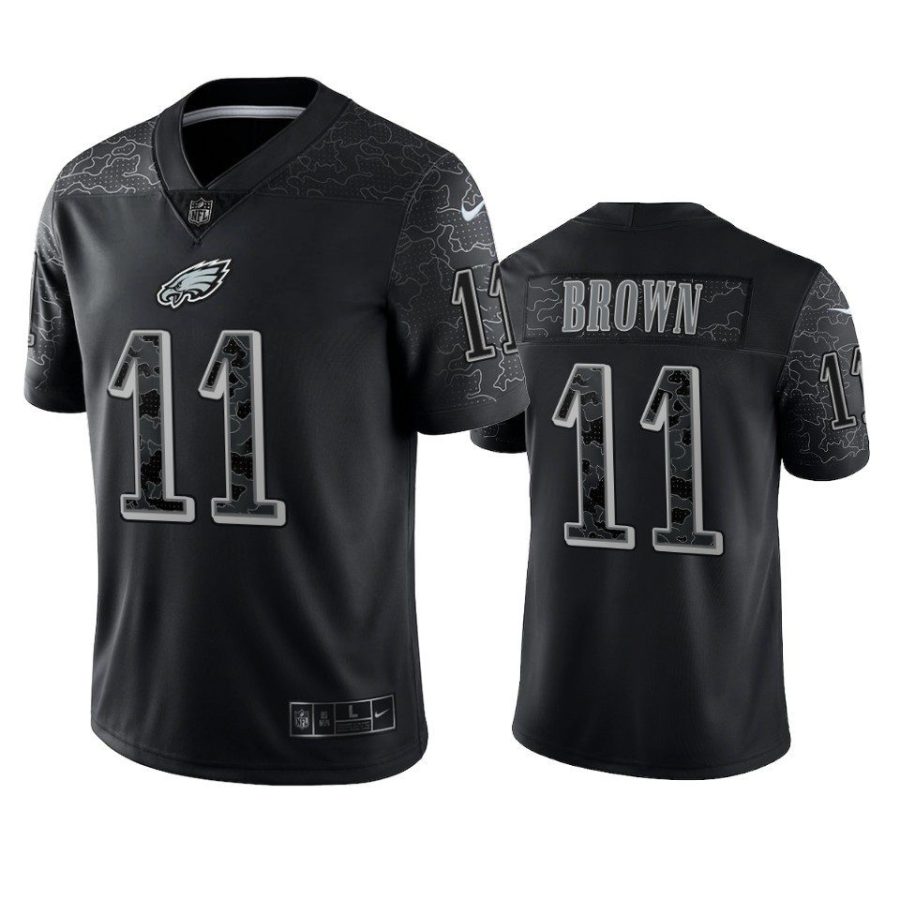 eagles a.j. brown black reflective limited jersey