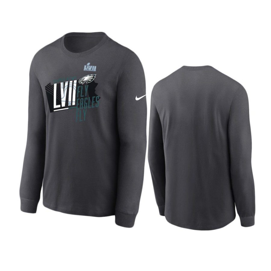 eagles anthracite super bowl lvii local phrase long sleeve t shirt