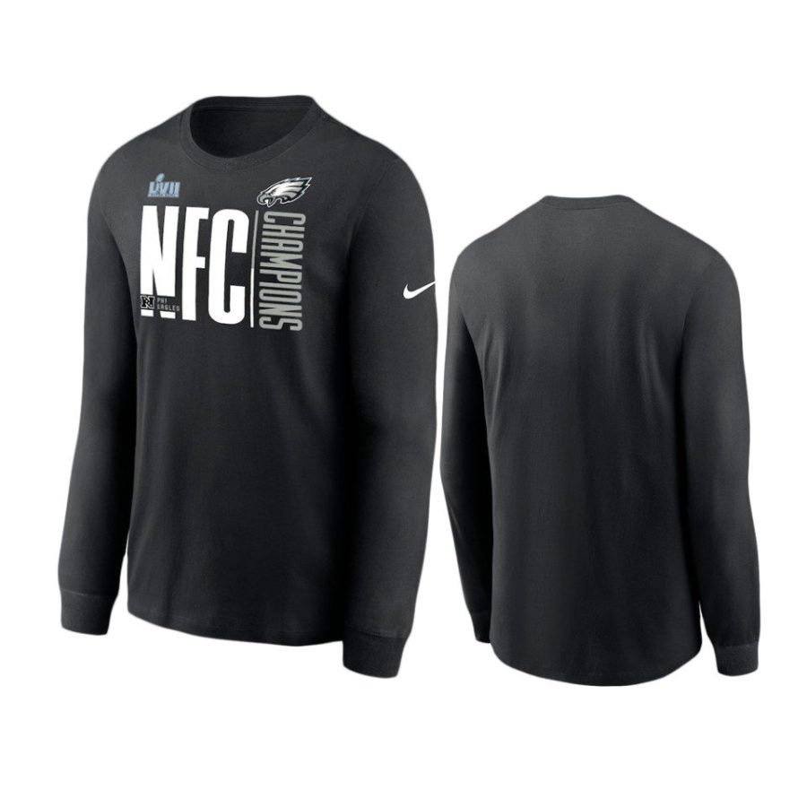 eagles black 2022 nfc champions iconic long sleeve t shirt