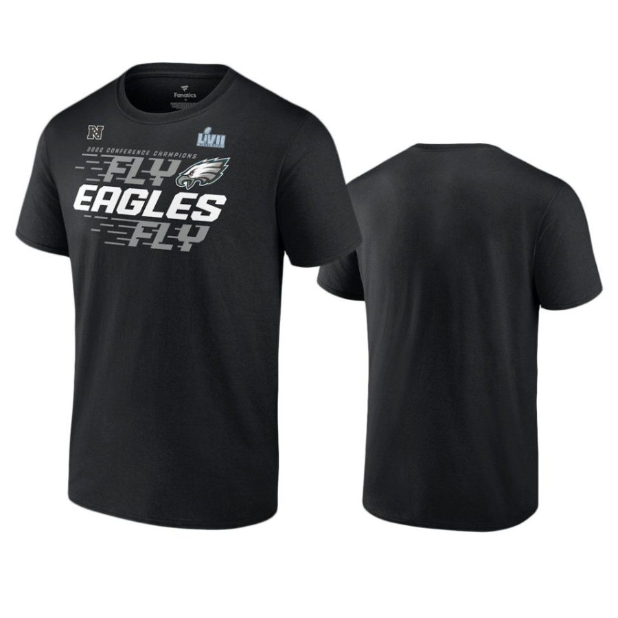 eagles black 2022 nfc champions t shirt