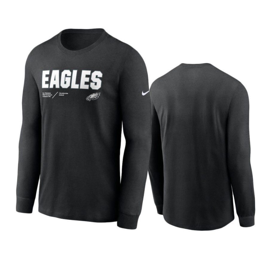 eagles black infographic long sleeve t shirt