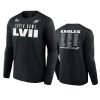 eagles black super bowl lvii varsity roster long sleeve t shirt