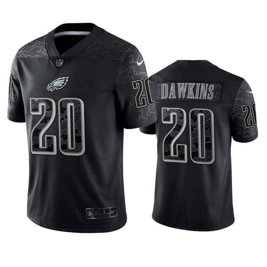 eagles brian dawkins black reflective limited jersey